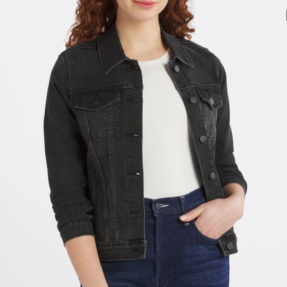 NWT just USA stretch black denim jacket